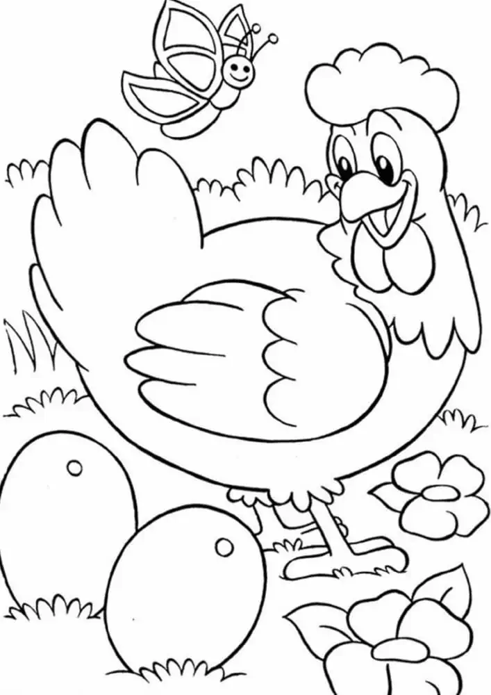 Dibujo para colorear de pollo