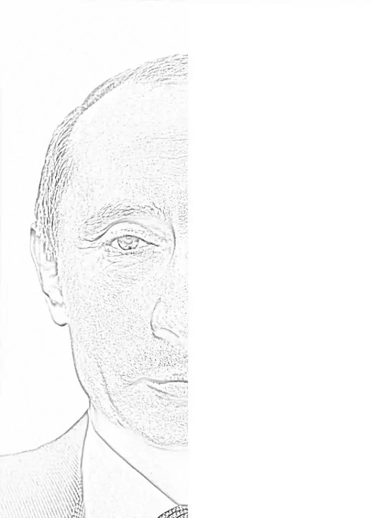 Zeichne das Gesicht von Wladimir Putin